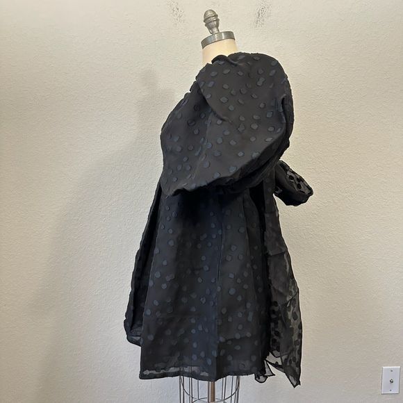 AJE La Piscine Mini Dres Blacks Puff Sleeve Bow Back Party Formal Goth NWT - Picture 9 of 16